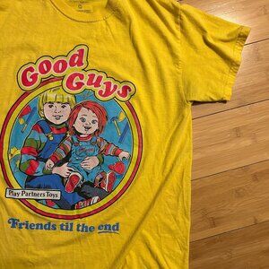 Child's Play Chucky Good Guys Yellow Men T-shirt Friends Til the End